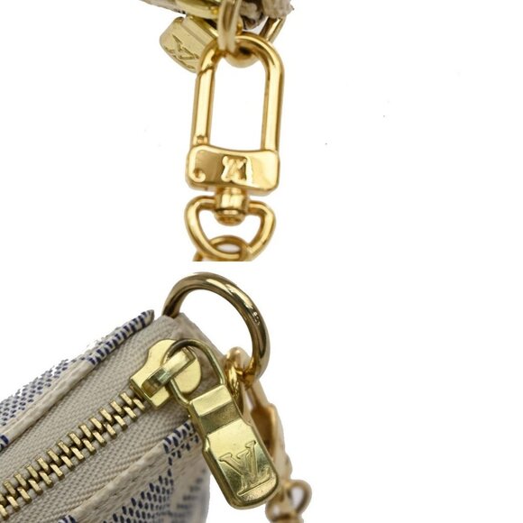 LOUIS VUITTON Mini Pochette Accessoires Hand Bag Damier Azur WE - Picture 9 of 14